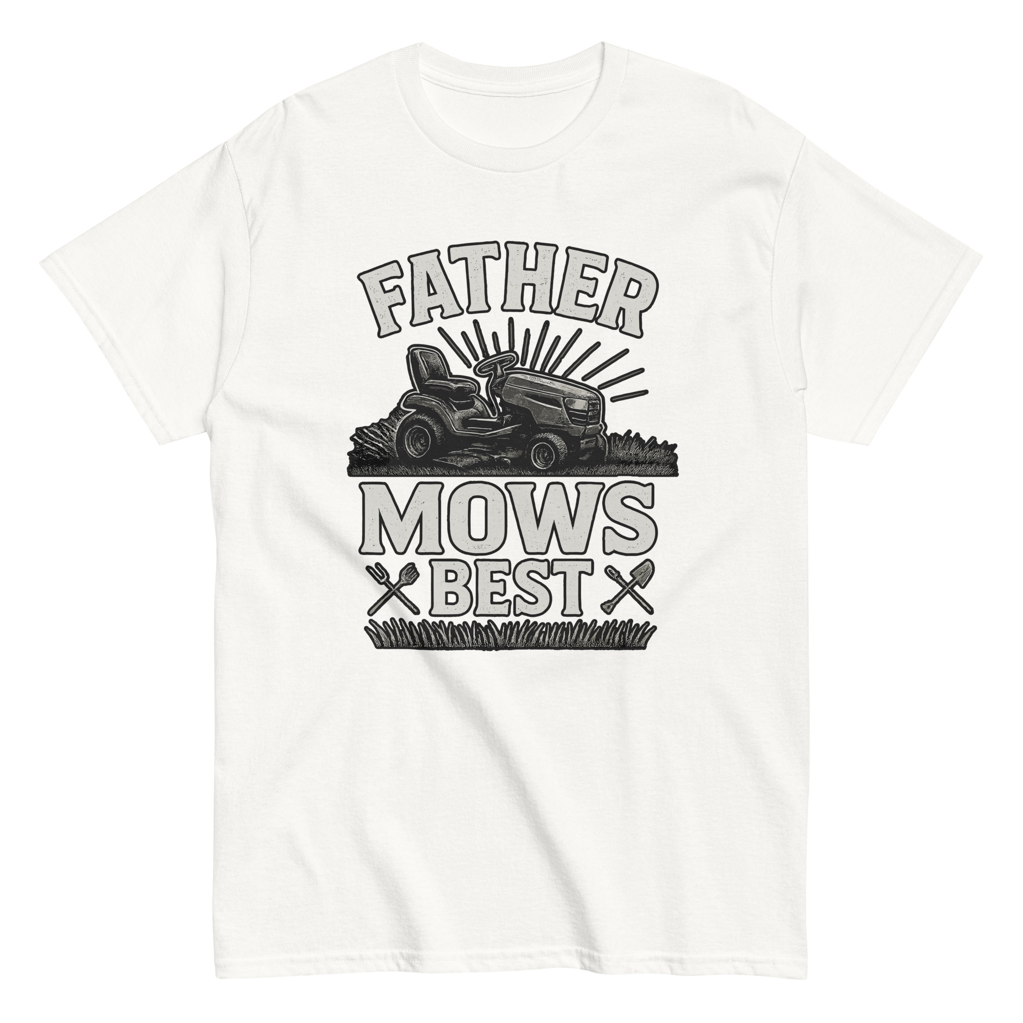 Father mows best t-shirt with lawn mower graphic