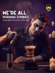 Man brewing morning coffee with a pour-over method.