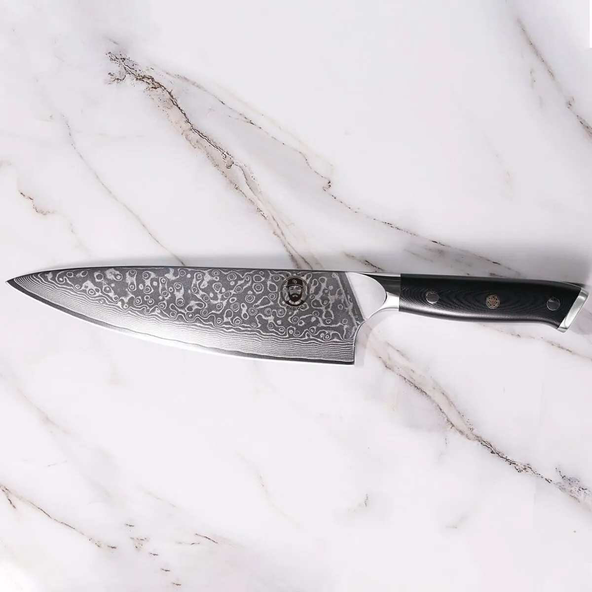 Grumpy Dad Co 8" Damascus Chef Knife - Image 7