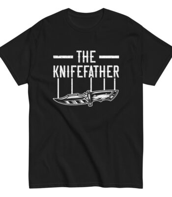 Black T-shirt with 'The Knifefather' design