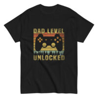 Dad Level Unlocked gamer t-shirt with controller design
