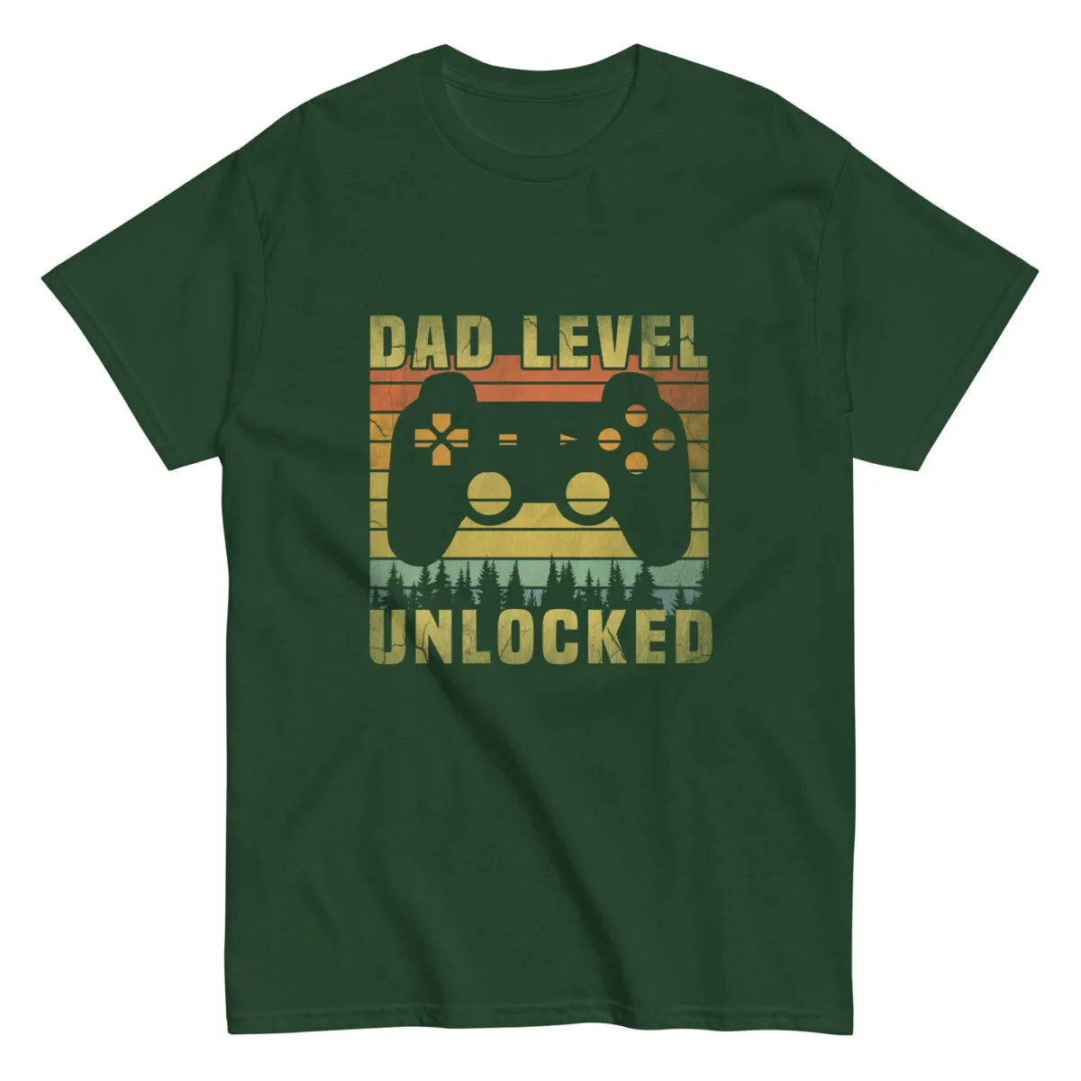 Green shirt with controller 'Dad Level Unlocked'