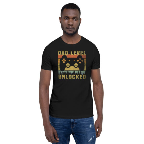 Dad Level Unlocked – Gamer Dad T-Shirt - Image 4