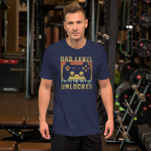 Dad Level Unlocked – Gamer Dad T-Shirt - Image 3