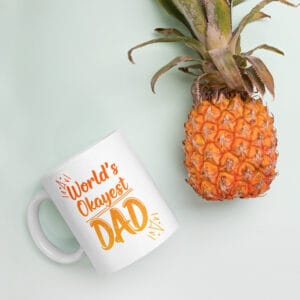 World’s Okayest Dad – White Ceramic Mug - Image 5