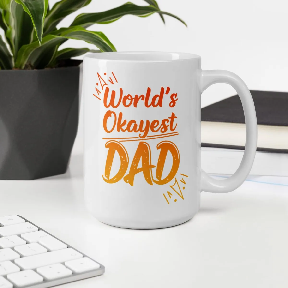 World’s Okayest Dad – White Ceramic Mug - Image 8