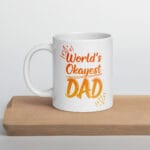 White ceramic mug with the phrase “World’s Okayest Dad” in bold black text – a funny and relatable gift for dads.