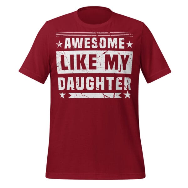Red shirt with 'Awesome Like My Daughter' text