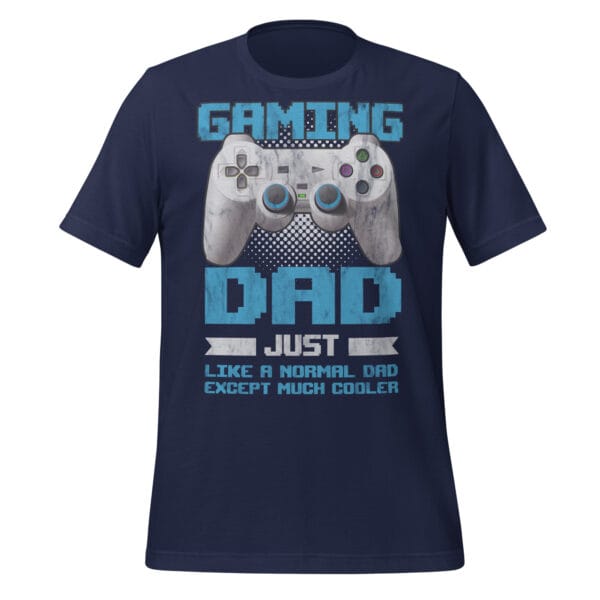Navy shirt with gaming dad controller design