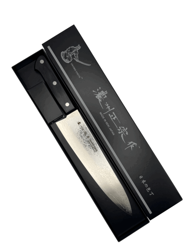 Japanese chef's knife in black gift box