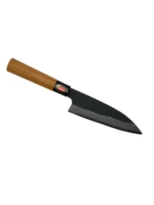 Japanese chef knife with wooden handle