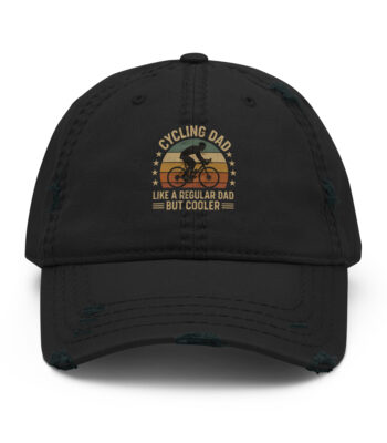 Distressed dad hat with “Cycling Dad Like a Regular Dad But Cooler” print – funny gift for biking dads