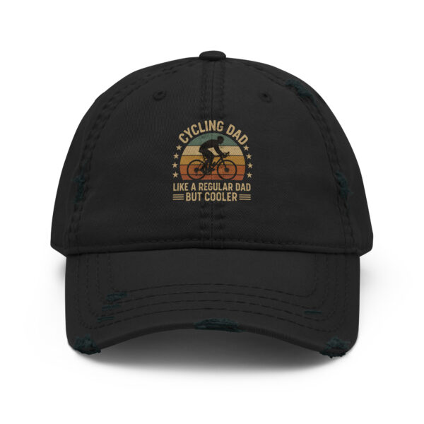 Distressed dad hat with “Cycling Dad Like a Regular Dad But Cooler” print – funny gift for biking dads
