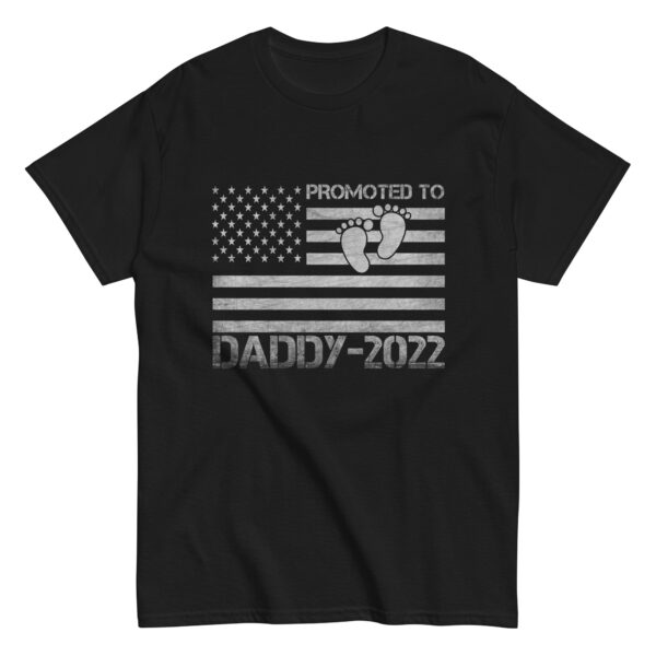 Promoted to Daddy 2022 shirt with flag design.