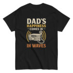 Black t-shirt with radio-themed dad quote.