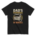 Black t-shirt with radio-themed dad quote.