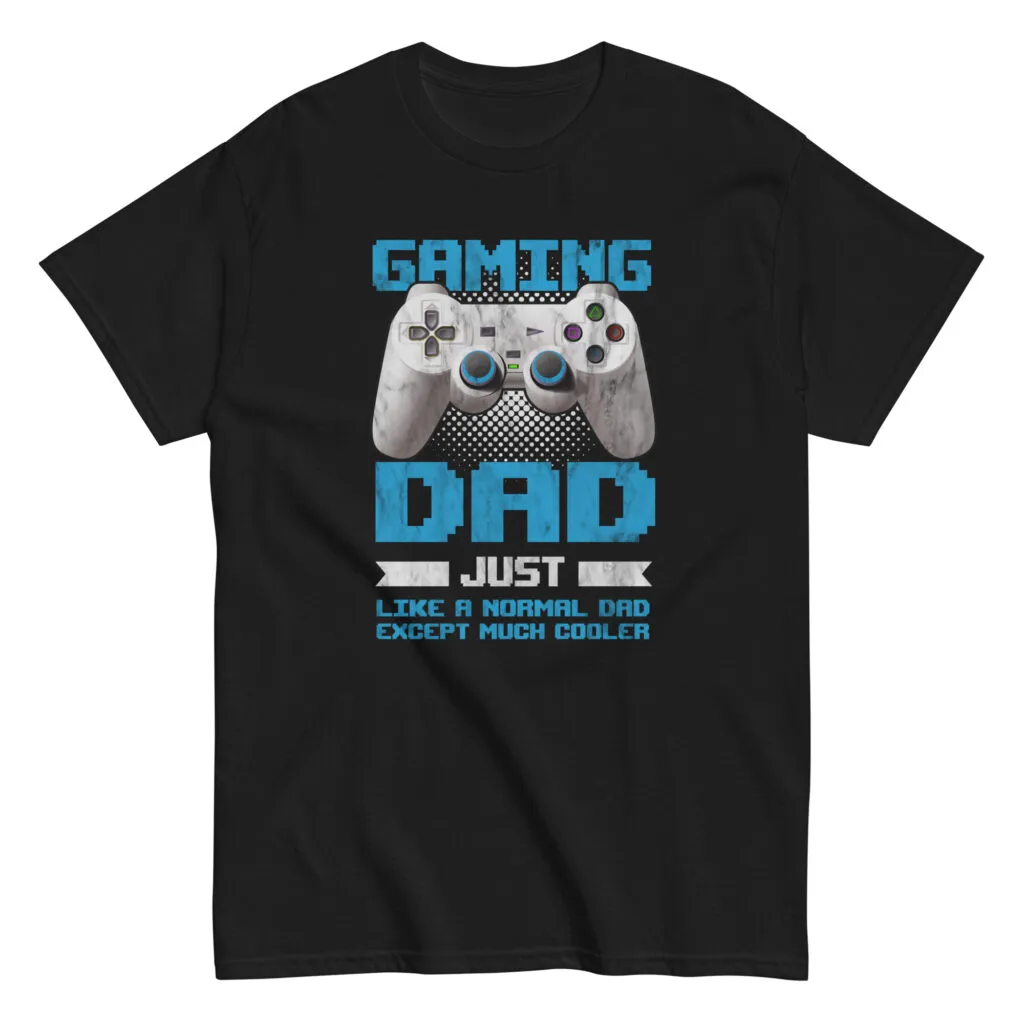 Black t-shirt with gaming dad design