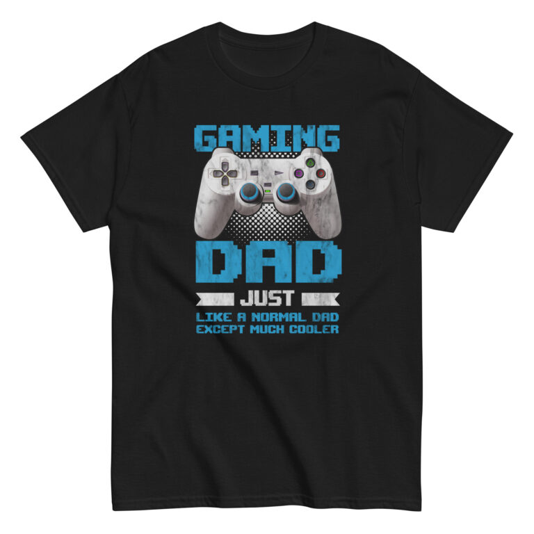 Black t-shirt with gaming dad design