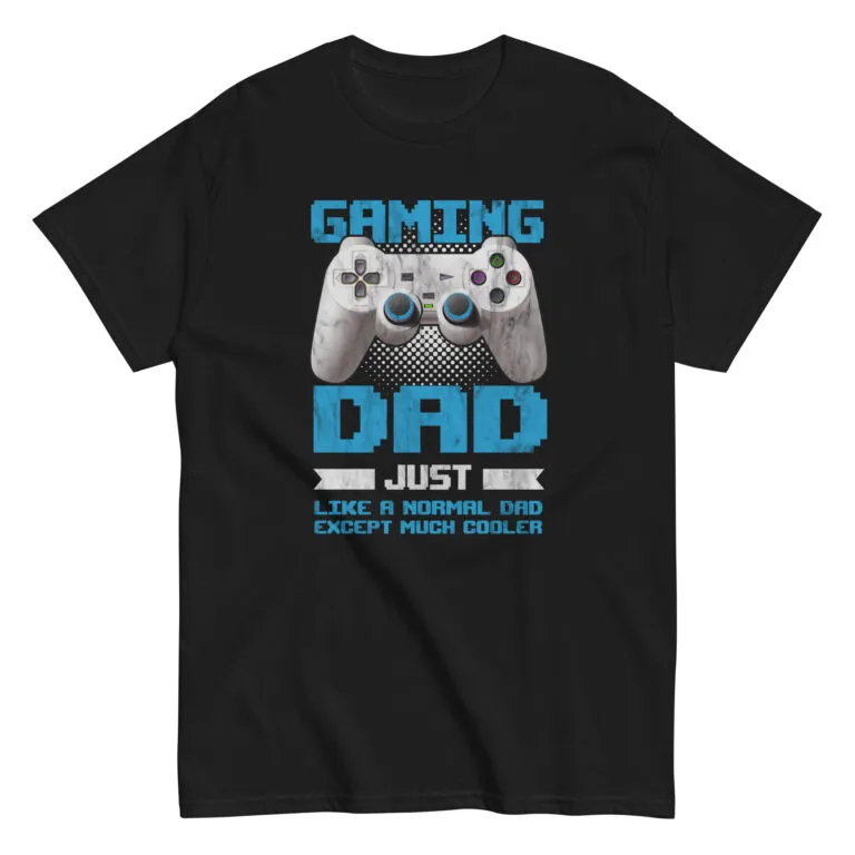 Black t-shirt with gaming dad design