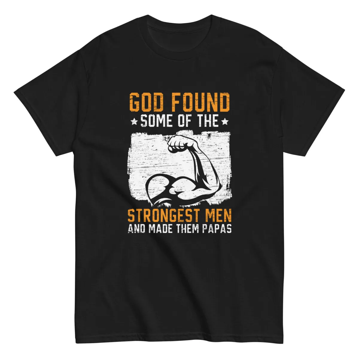T-shirt with strong men becoming fathers graphic