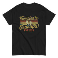Promoted to Grandpa T-shirt with baby feet design