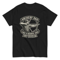 T-shirt with archery dad graphic and text.