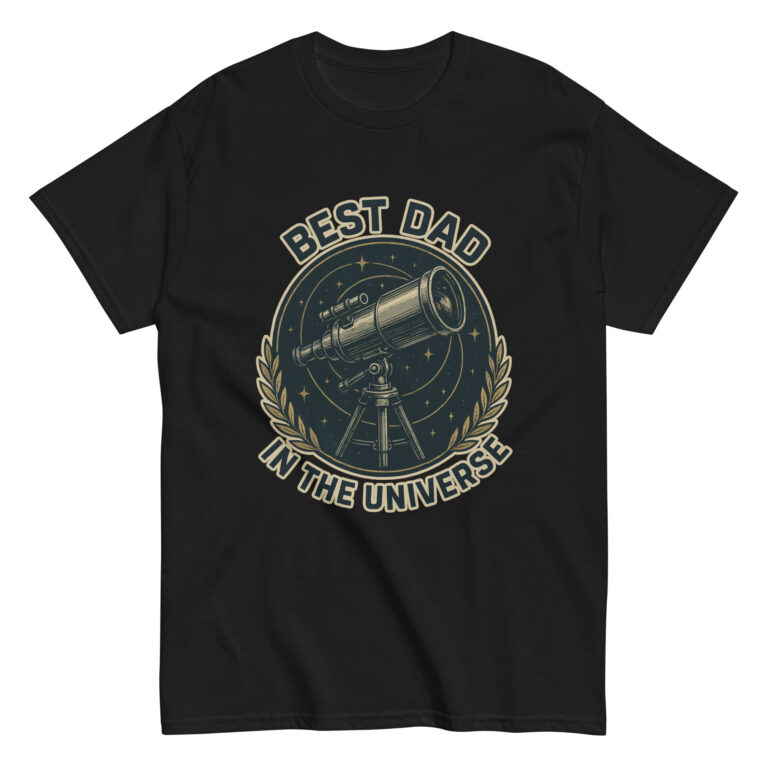 Black shirt with telescope Best Dad design