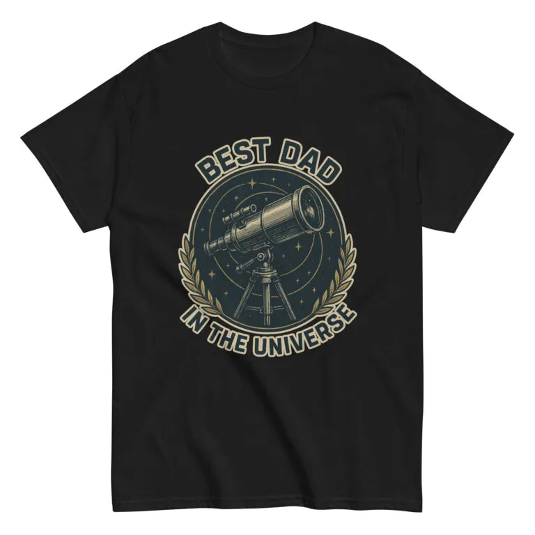 Black shirt with telescope Best Dad design