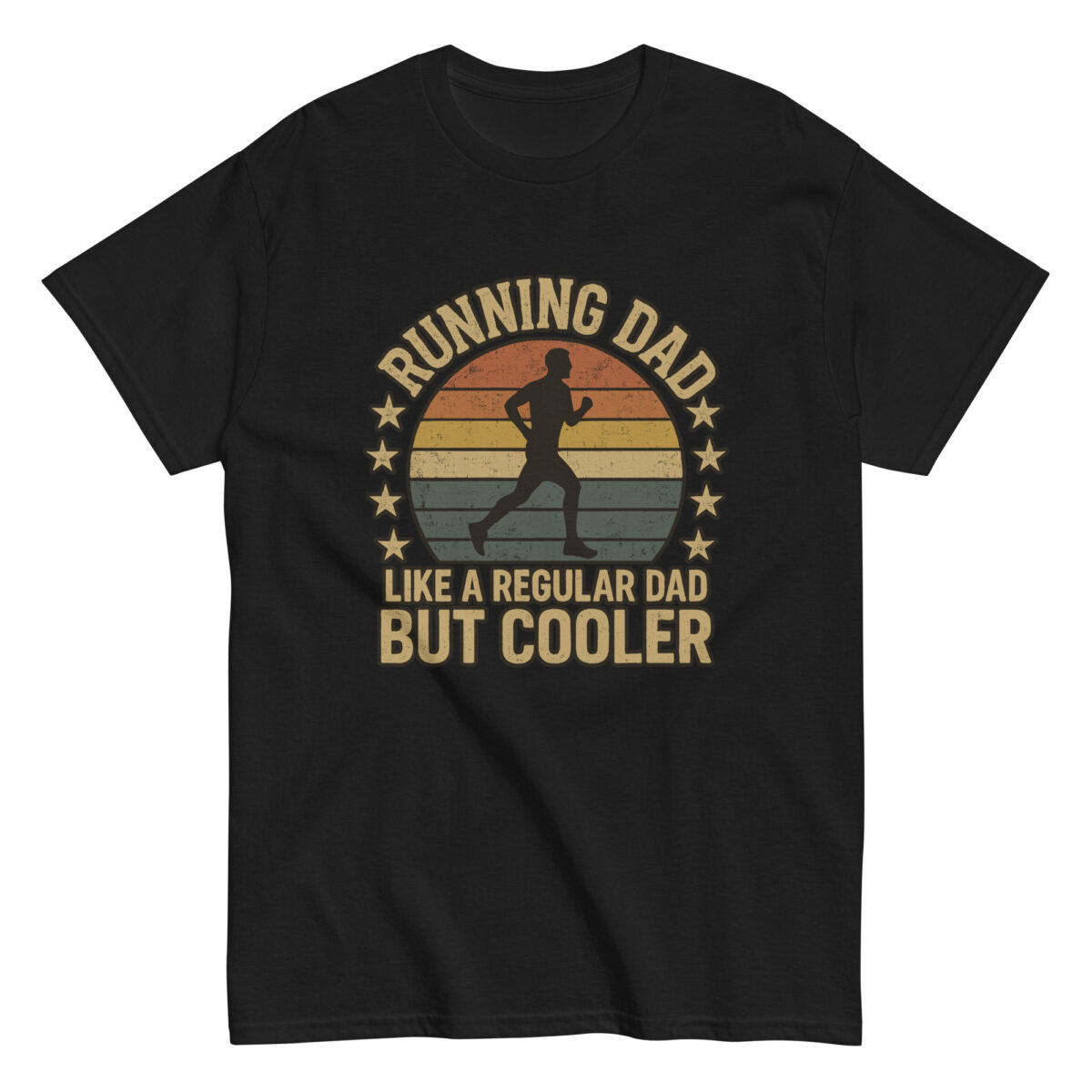 Black T-shirt with running dad design.