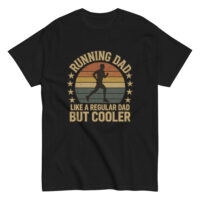 Black T-shirt with running dad design.