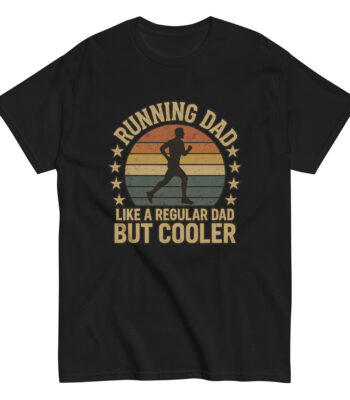 Black T-shirt with running dad design.