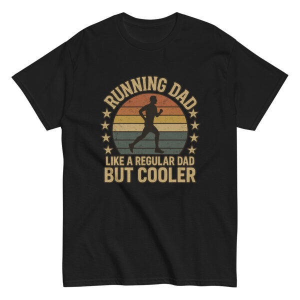 Black T-shirt with running dad design.