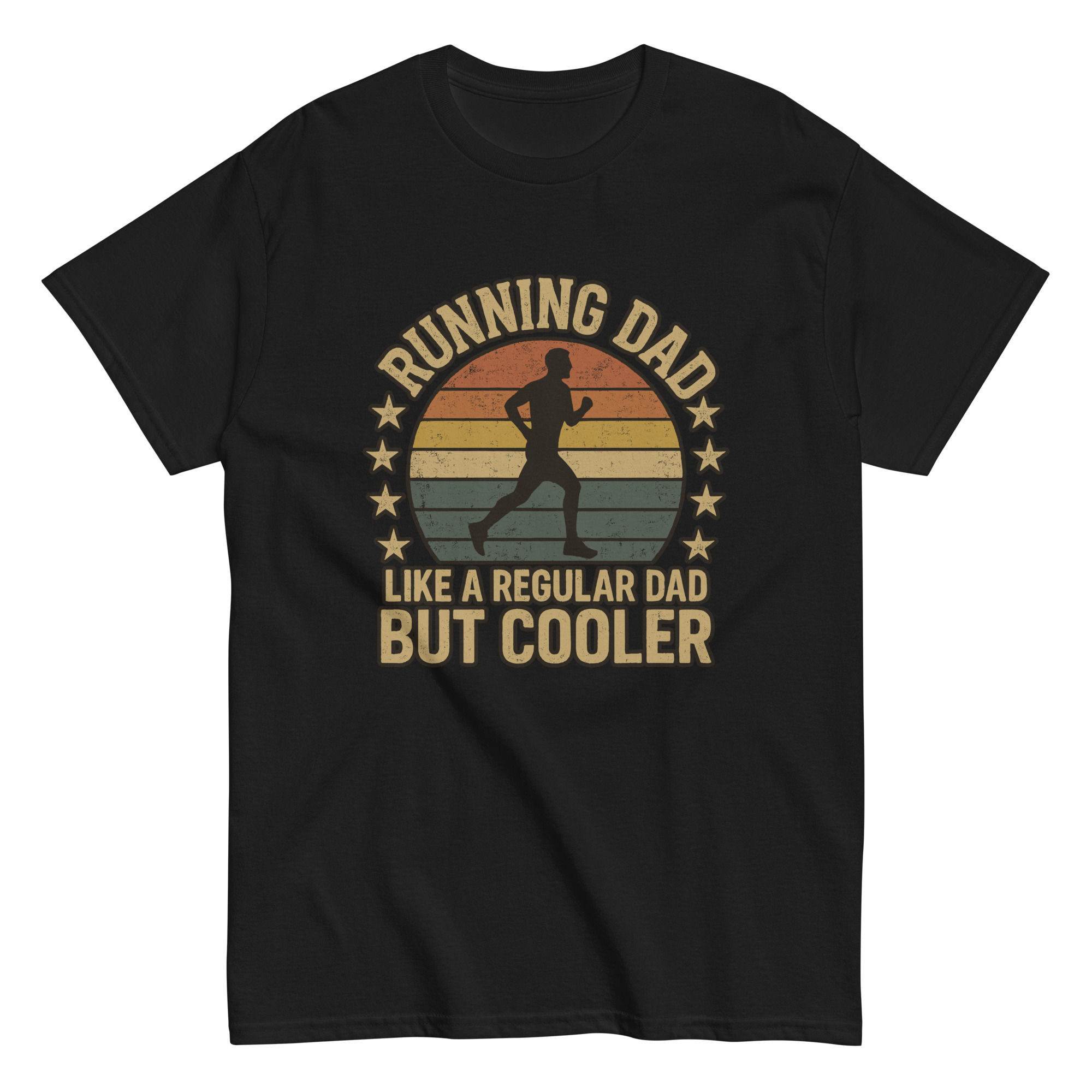 Black T-shirt with running dad design.