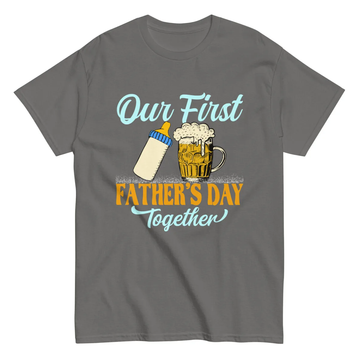 Gray t-shirt with Father's Day design.