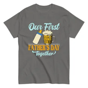 Gray t-shirt with Father's Day design.