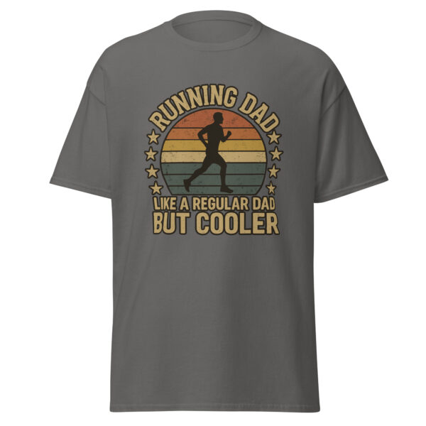 Gray shirt with running dad design and text.