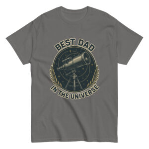 T-shirt with telescope, text: Best Dad in Universe