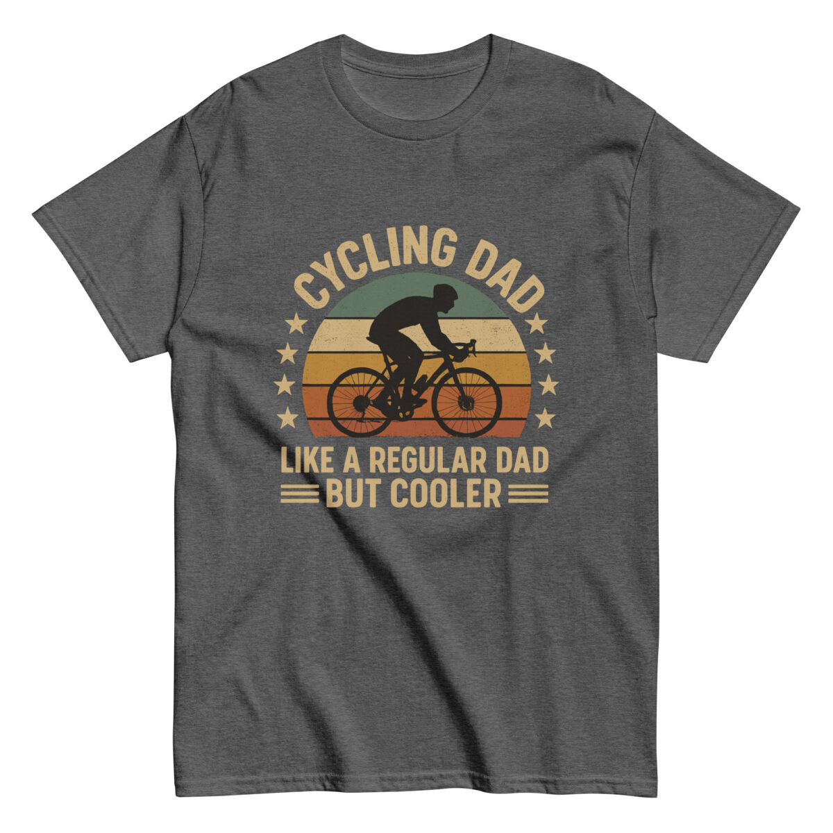 Cycling dad graphic T-shirt design.