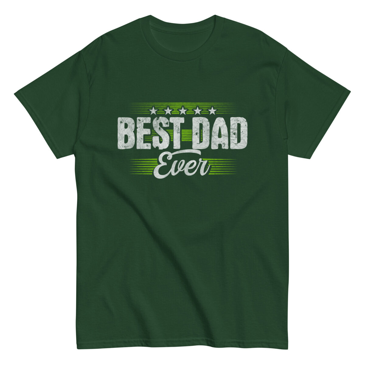 Green T-shirt with 'Best Dad Ever' design