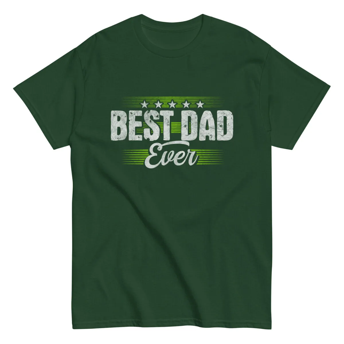 Green T-shirt with 'Best Dad Ever' design