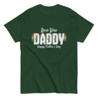Green Father's Day t-shirt with love daddy message.