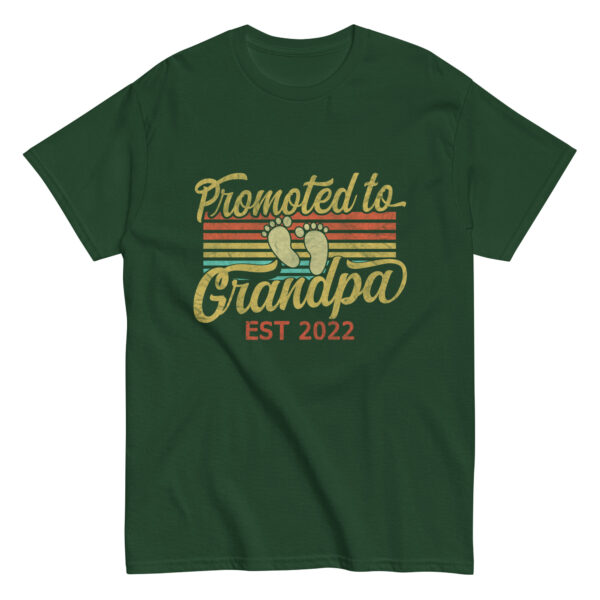 Green 'Promoted to Grandpa' T-shirt, est 2022