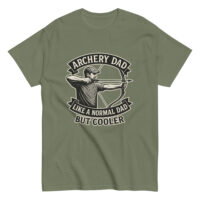 Green t-shirt with archery dad design.
