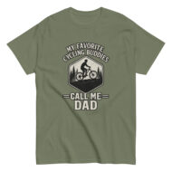 Cycling dad t-shirt with mountain bike graphic.