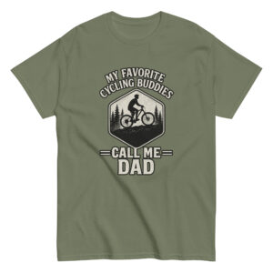 Cycling dad t-shirt with mountain bike graphic.