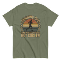 Olive t-shirt with running dad design.