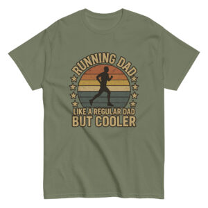 Olive t-shirt with running dad design.