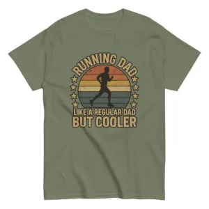 Olive t-shirt with running dad design.