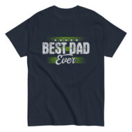 Navy t-shirt with 'Best Dad Ever' design.
