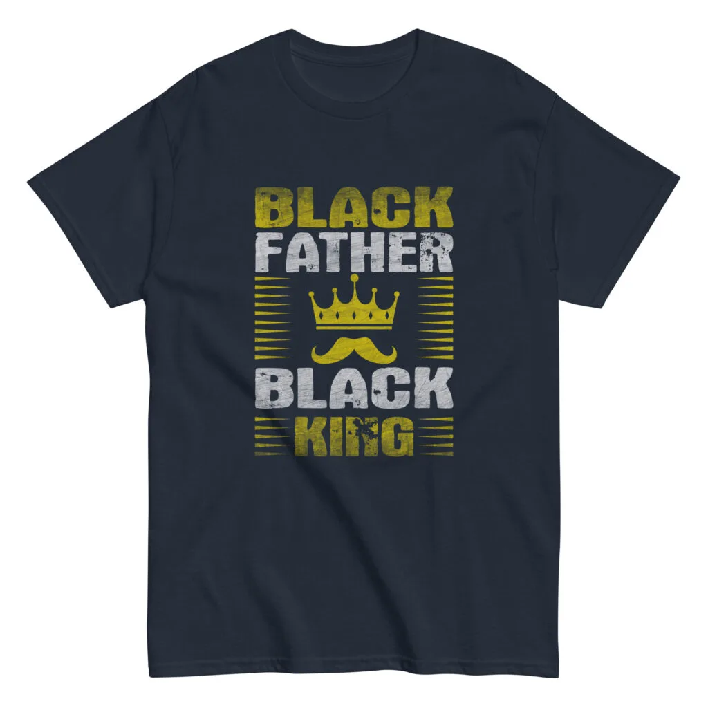 Black father black king T-shirt design with crown.